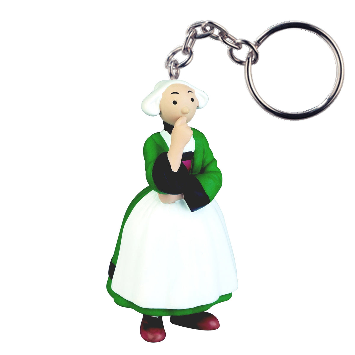 Porte-Clés Bécassine Plastoy – Bécassine Avec Une Pile De Cadeaux, Figurine PVC Colorée Et Mignonne