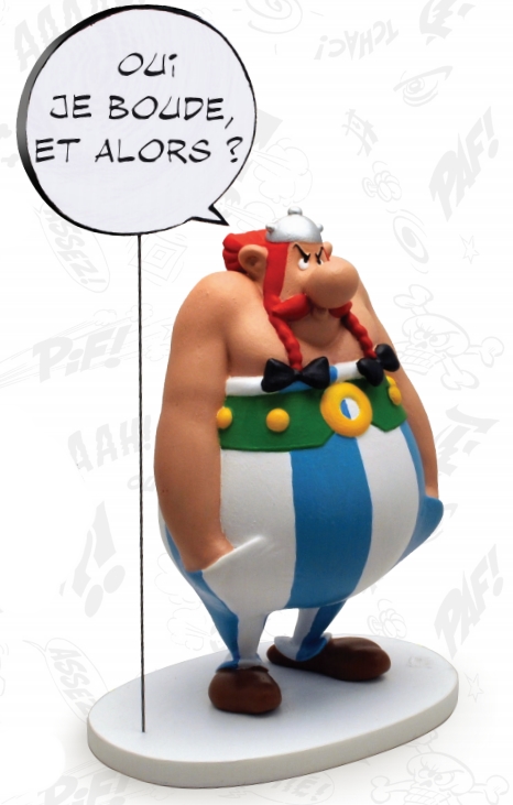 ASTERIX: OBELIX YES I AM GRUMPY, SO WHAT ? - 18.5 cm resin statue COMICS BUBBLES COLLECTION