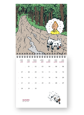 TINTIN: LES INTEMPERIES - 2014 small calendar 15 x 15 cm