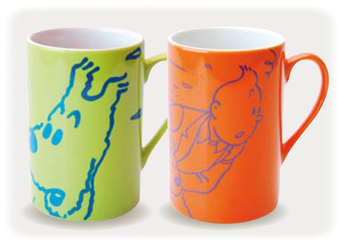 TINTIN: boîte de 2 mugs en porcelaine 10.5 cm