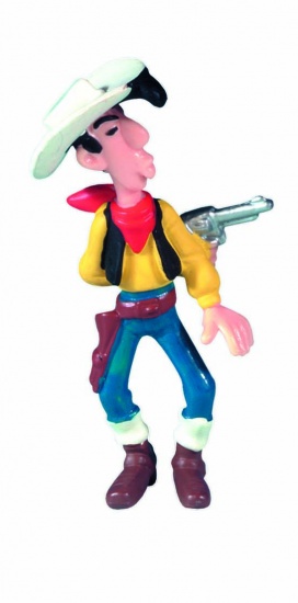 LUCKY LUKE: LUCKY LUKE TIRANT DERRIERE SON DOS - figurine plastique