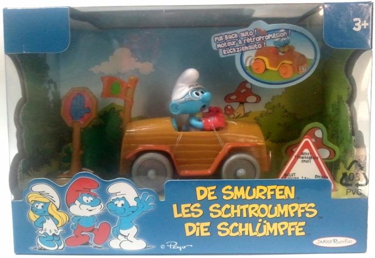 LES SCHTROUMPFS: LE SCHTROUMPF EN VOITURE - véhicule & figurine articulée 6 cm