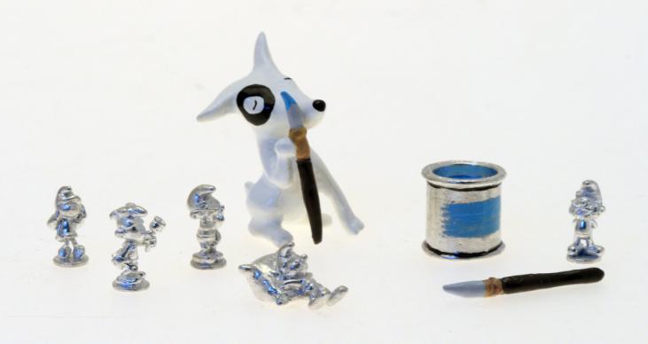 LES SCHTROUMPFS: ROGER-ROGER et LES SCHTROUMPFS - figurines métal