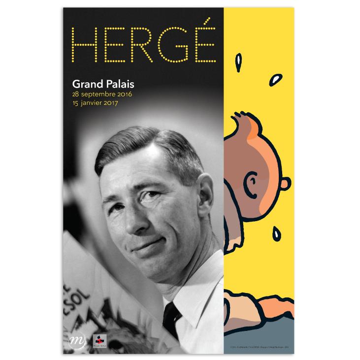HERGE - affiche de l'exposition Hergé au Grand Palais 40 x 60 cm