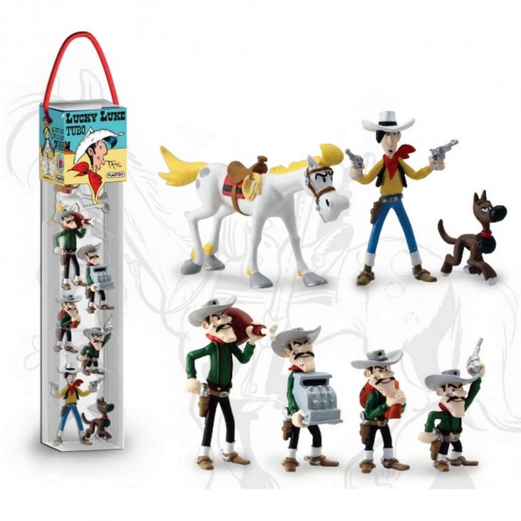 Tubo Lucky Luke - assortiment de 7 figurines Plastoy (70387