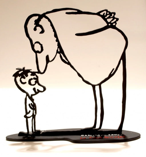 LE PETIT NICOLAS: LE PETIT NICOLAS & LE BOUILLON EN SILHOUETTE - figurine métal