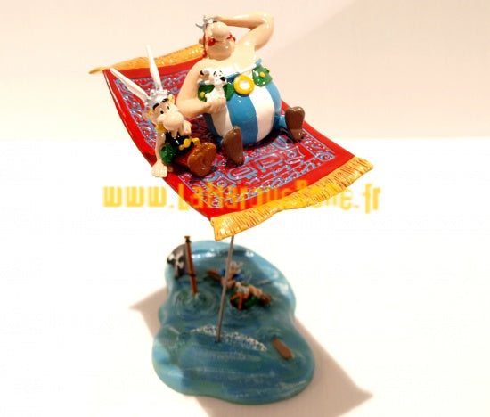 VERRE 1990 ASTERIX OBELIX ET TAPIS VOLANT -MAILLE- couleurs palies par