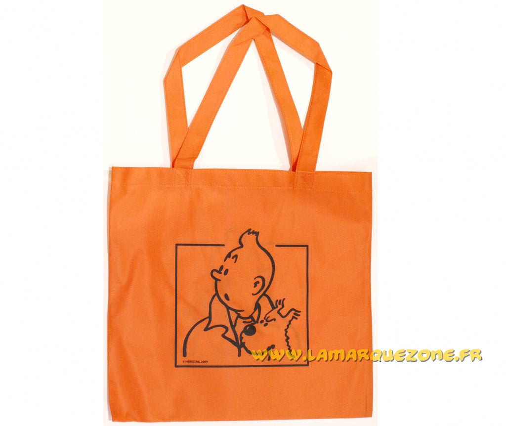 TINTIN: GRAND SAC EN TOILE "ORANGE"