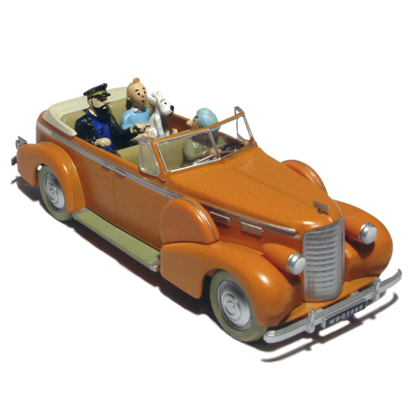 Modèle Réduit 1/43 Tintin - Cadillac Décapotable Orange (Tintin Au Tibet) - Occasion