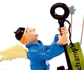 TINTIN: "LA CLE DES CHAMPS" - figurines métal 8.5 cm