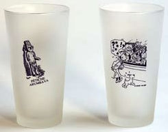 TINTIN: "FETICHE" - verre sablé 13.5 cm