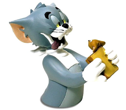 TOM & JERRY: TOM MANGE JERRY - buste résine 14 cm