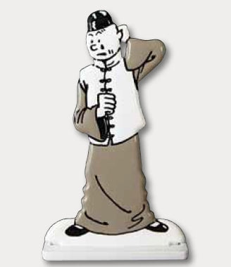 TINTIN: TINTIN EN CHEMISE - figurine 'relief' en métal 5.5 cm