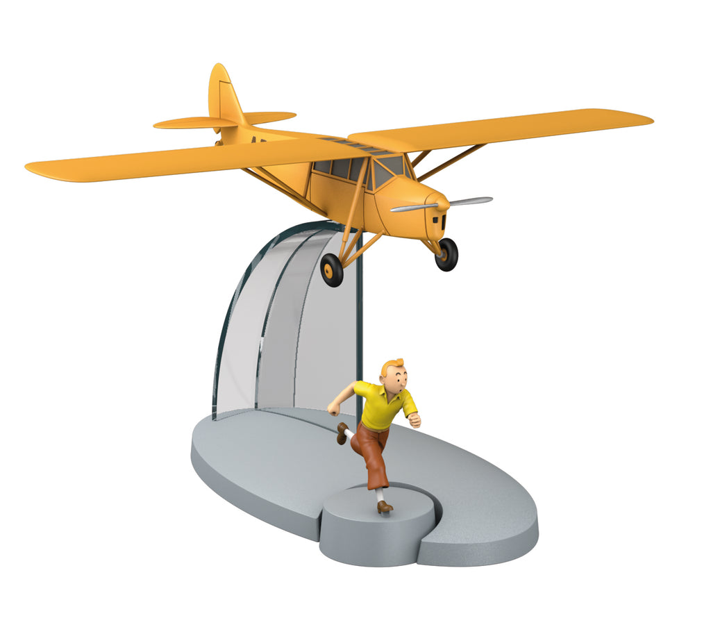 TINTIN: EN AVION TINTIN #7, AVION ORANGE "Les cigares du Pharaon" & TINTIN - modèle réduit 8 cm + figurine 4.5 cm