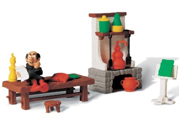 LES SCHTROUMPFS: LE LABO DE GARGAMEL - coffret figurine plastique
