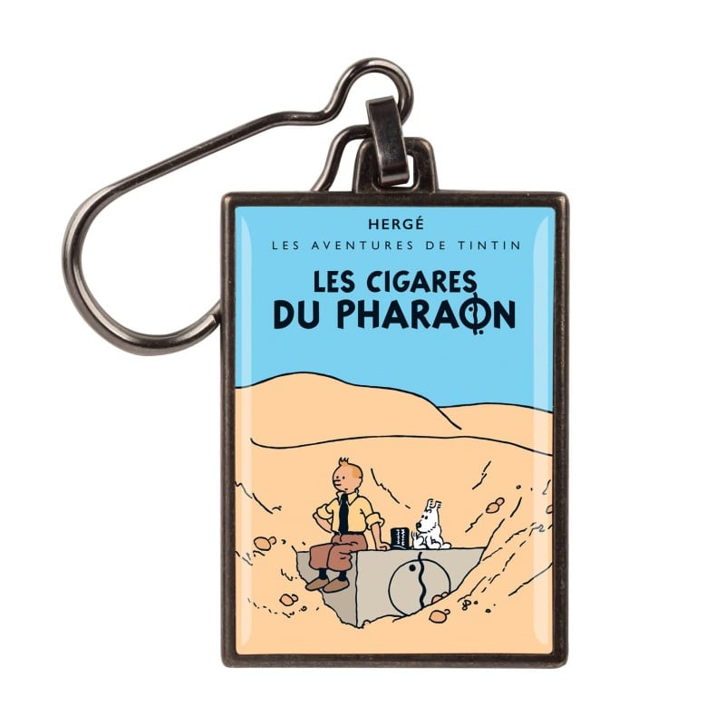 Porte-clés métal Tintin couvertures "Les cigares du Pharaon, version colorisée" Moulinsart 2025 (42524)
