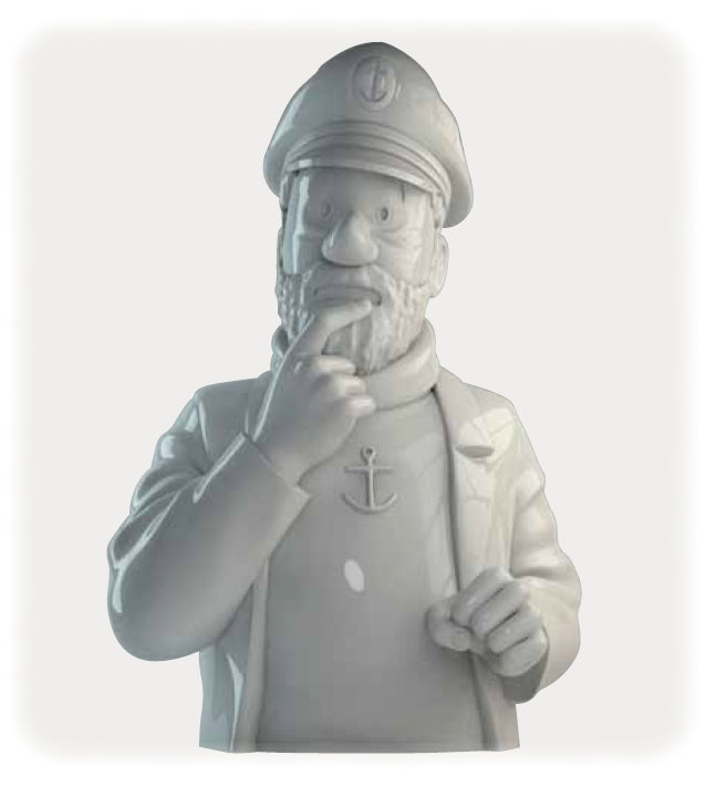 TINTIN: HADDOCK, version "brillante" - buste en porcelaine 14.3 cm