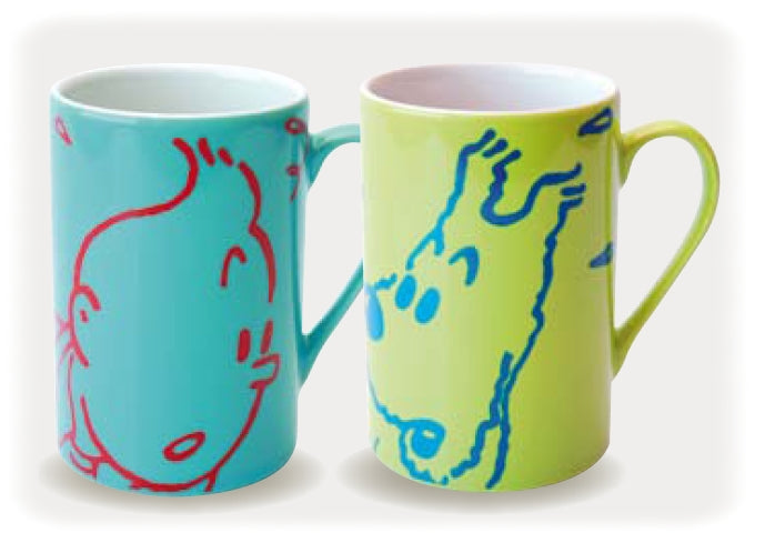TINTIN: boîte de 2 mugs en porcelaine 10.5 cm