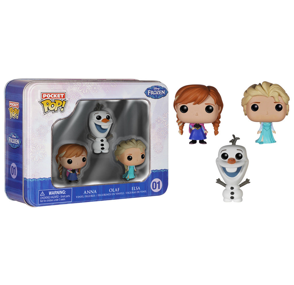 LA REINE DES NEIGES: ANNA // OLAF // ELSA, POCKET POP! - coffret de 3 mini-figurines vinyl 4 cm