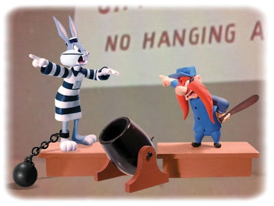 LOONEY TUNES: BUGS BUNNY & YOSEMITE SAM "BIG HOUSE BUNNY" - assortiment de 2 figurines pvc