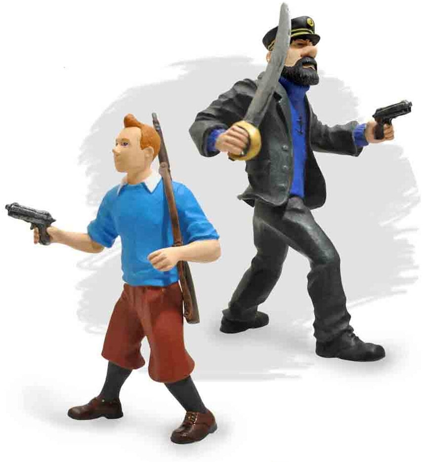 LES AVENTURES DE TINTIN, LE FILM: TINTIN & HADDOCK - coffret figurines 10 cm