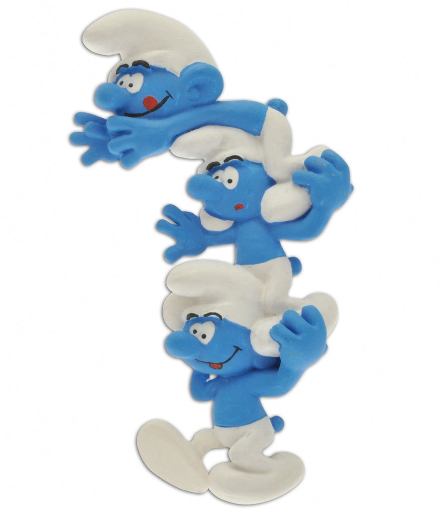 LES SCHTROUMPFS: "COURTE ECHELLE" - magnet 8 cm