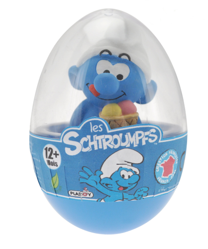 LES SCHTROUMPFS: SCHTROUMPF GOURMAND "OEUF" - mini-figurine 6 cm