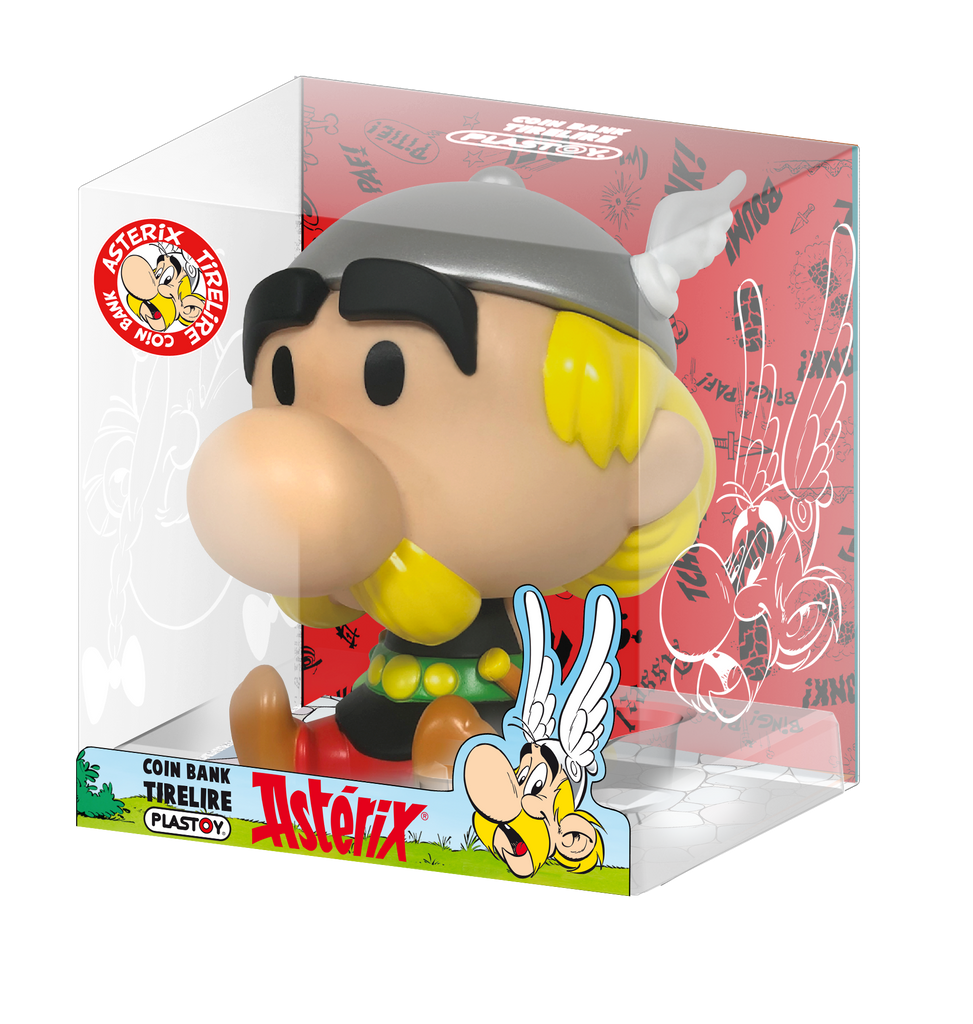 Plastoy Chibi Asterix Sparschwein – Offizielle Lizenz, Aus PVC, 12,5x17x15 Cm