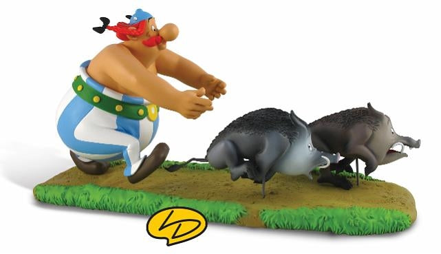 ASTERIX: LE DEJEUNER D'OBELIX - statuette résine 17 cm