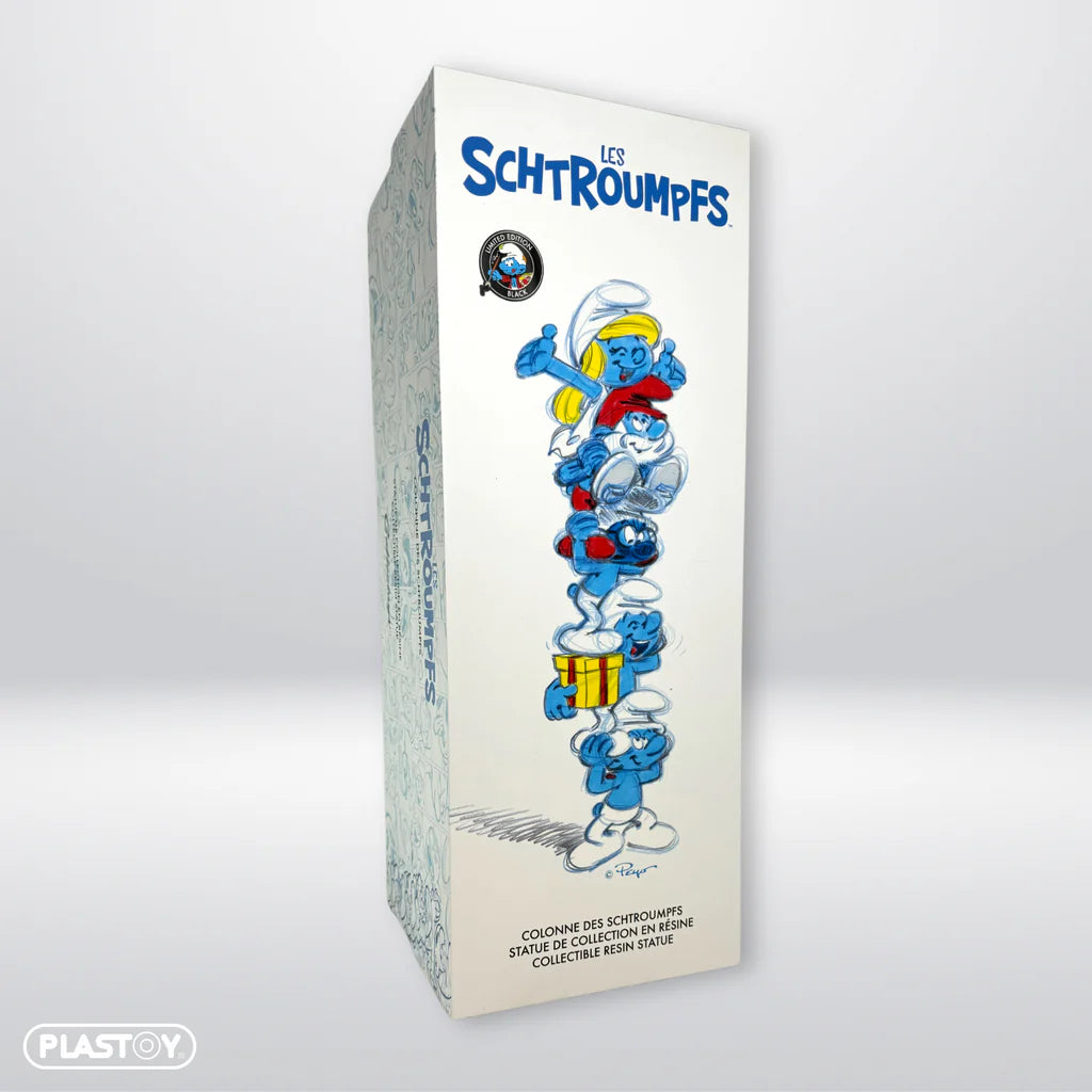 Figurine Schtroumpf – Colonne Schtroumpfs Noirs – PLASTOY COLLECTOYS – Boîte Et Certificat