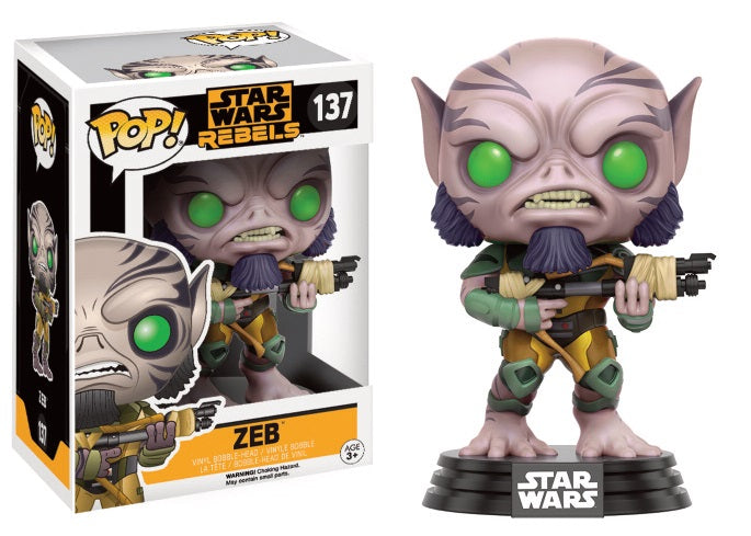 STAR WARS REBELS: ZEB, FUNKO POP! #137 - figurine bobble-head vinyl 10 cm