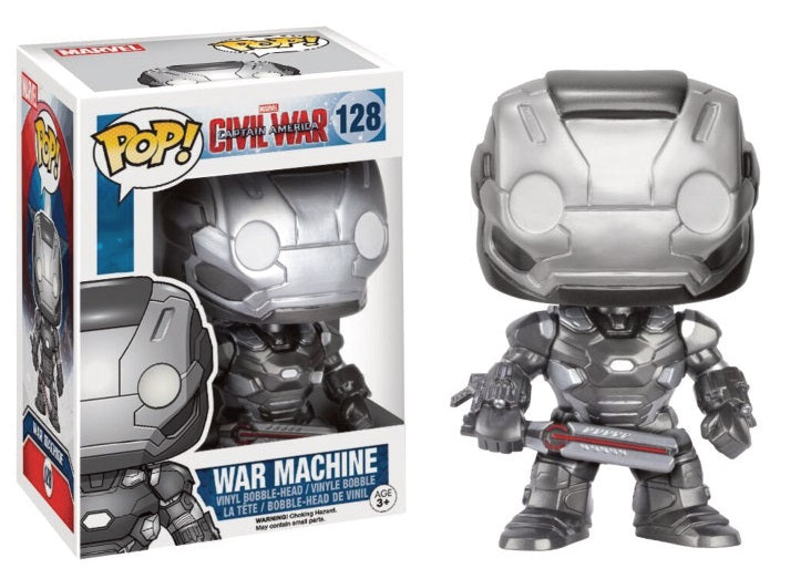 CAPTAIN AMERICA, CIVIL WAR: WAR MACHINE, FUNKO POP! MARVEL #128 - figurine vinyl "bobble-head" 10 cm