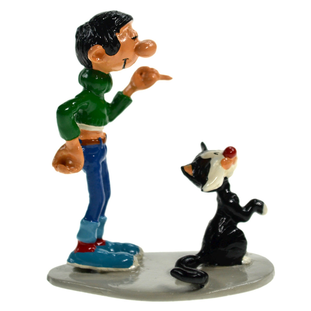 FIGURINE GASTON LAGAFFE Plastoy 1998 - Gaston Avec Son Chat EUR 5,90
