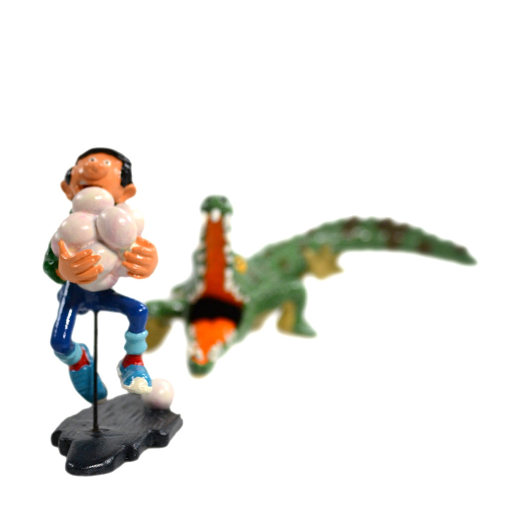 Figurine Franquin Pixi – Gaston Lagaffe Poursuivi Par Un Crocodile, Édition 2002