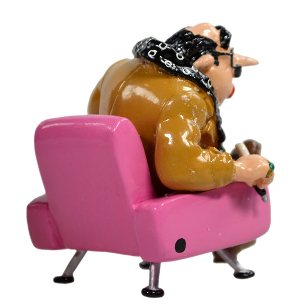 GASTON LAGAFFE: MR. DE MESMAEKER ET LE CHIMPANZE DEGUISE EN COW-BOY - figurine métal 6.5 cm