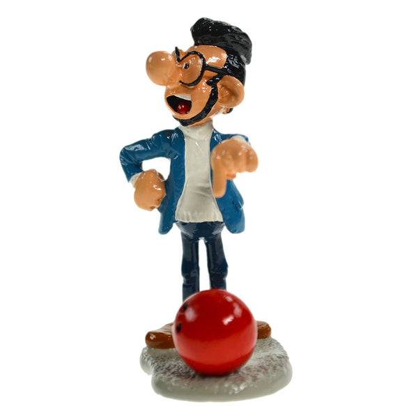 GASTON LAGAFFE: PRUNELLE ET LA BOULE DE BOWLING - figurine métal 7.5 cm