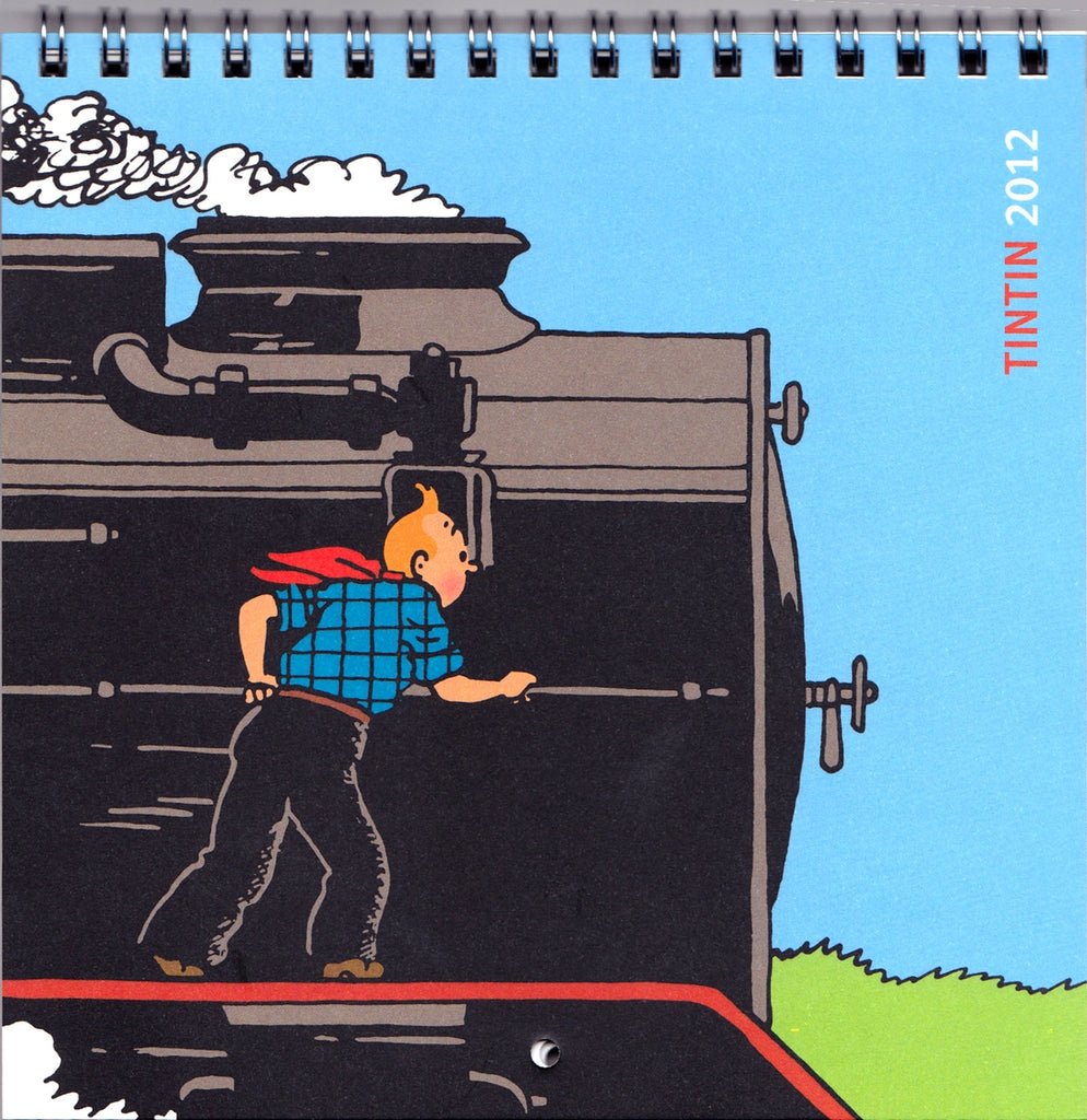 TINTIN - 'LES TRAINS' - petit calendrier 2012 15 x 15 cm
