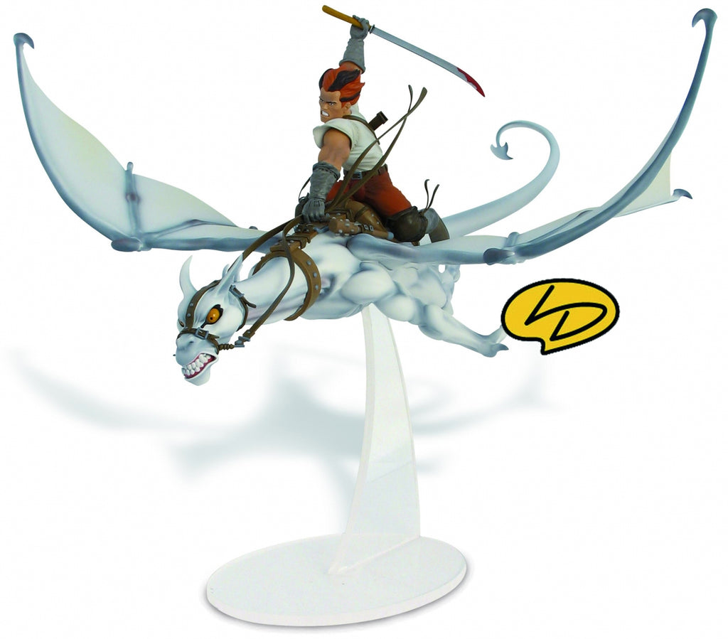 LANFEUST DE TROY: LANFEUST CHEVAUCHANT SPHAX - statuette résine 57 cm