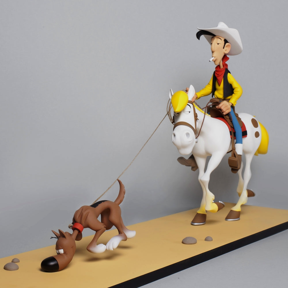 Figurine Lucky Luke Atlas Edition 2003 - Marie Leblon Et Rantanplan - Résine Collection BD Lucky Luke 2003