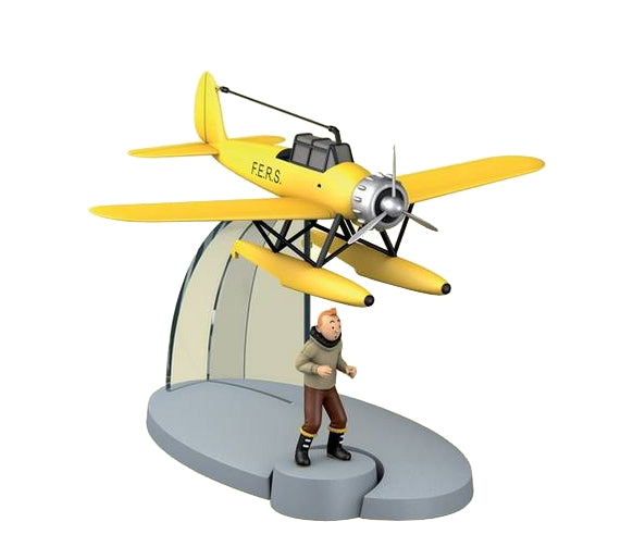 Avion Tintin N°5 : L'Hydravion Jaune Des 7 Boules De Cristal - Figurine Plastique