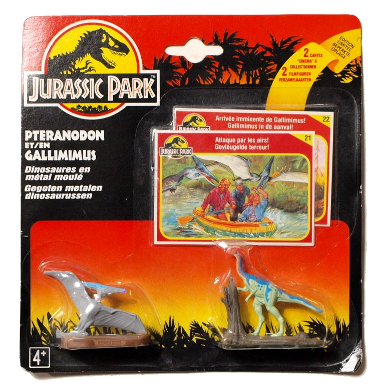 JURASSIC PARK: PTERANODON & GALLIMIMUS -  pack de 2 figurines métal 6 cm