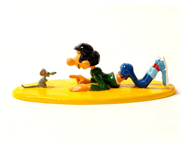 GASTON LAGAFFE: GASTON ET SA SOURIS - figurine métal 10 cm