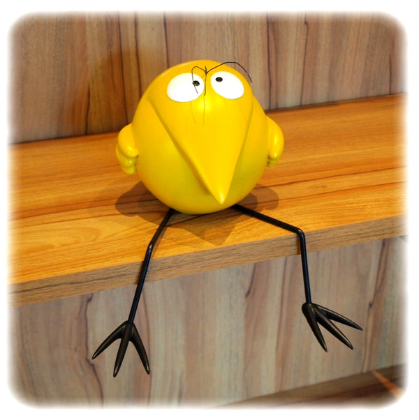 LES SHADOKS: GRAND SHADOK ASSIS JAUNE - statuette résine 20 cm