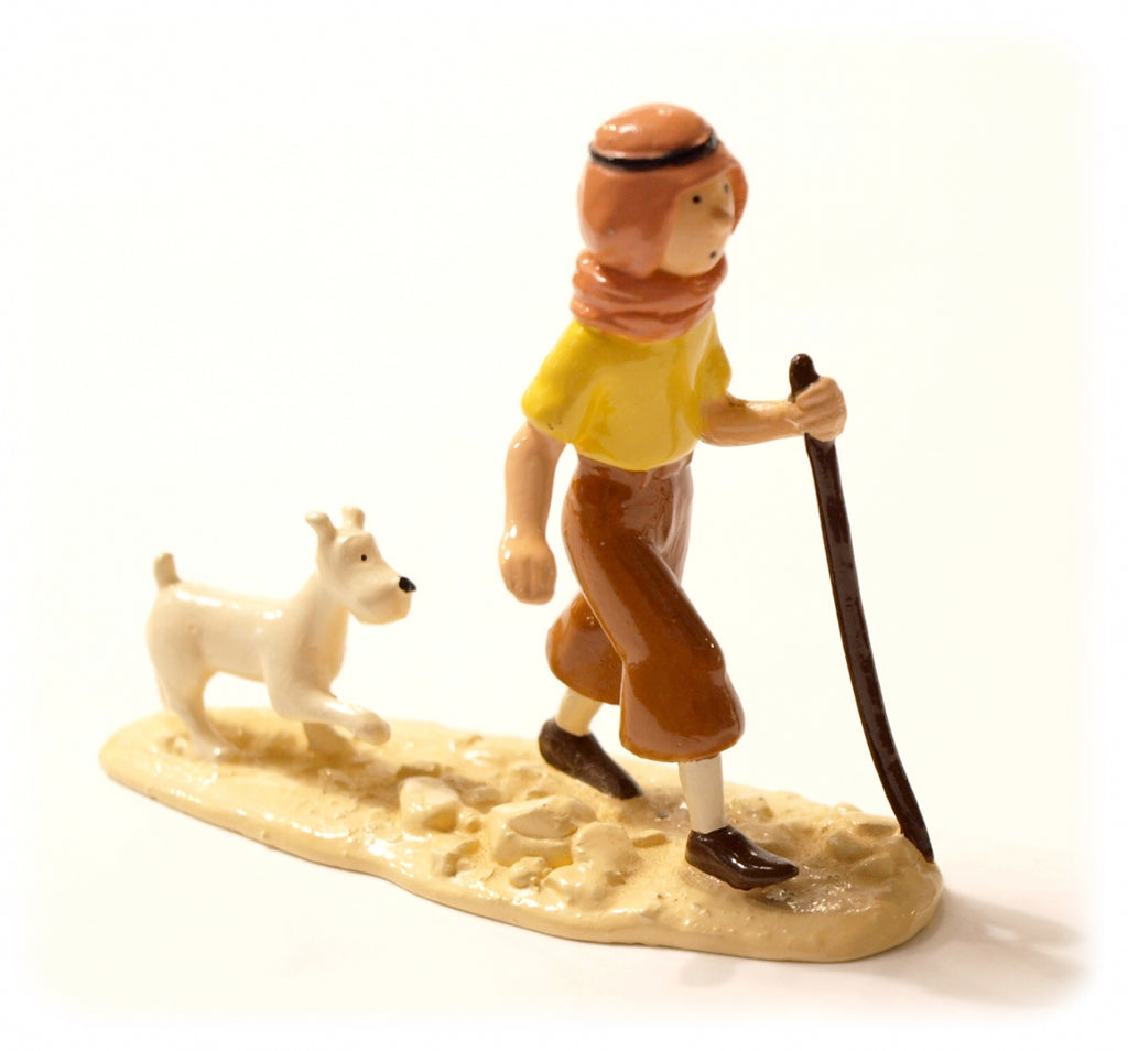 TINTIN - TINTIN & MILOU DANS LE DESERT - figurine métal 6 cm (pixi 4544 occasion)
