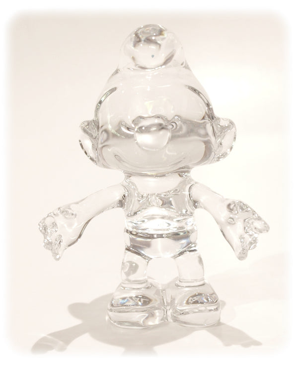 LES SCHTROUMPFS - MASCOTTE SHANGHAI 2010 - statuette en cristal Val Saint Lambert 12 cm