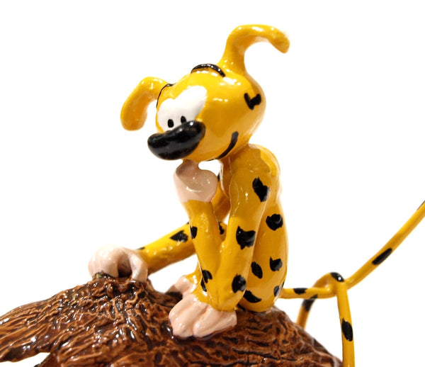LE MARSUPILAMI: LE MARSUPILAMI LIGOTANT LE LION - figurine métal 10 cm