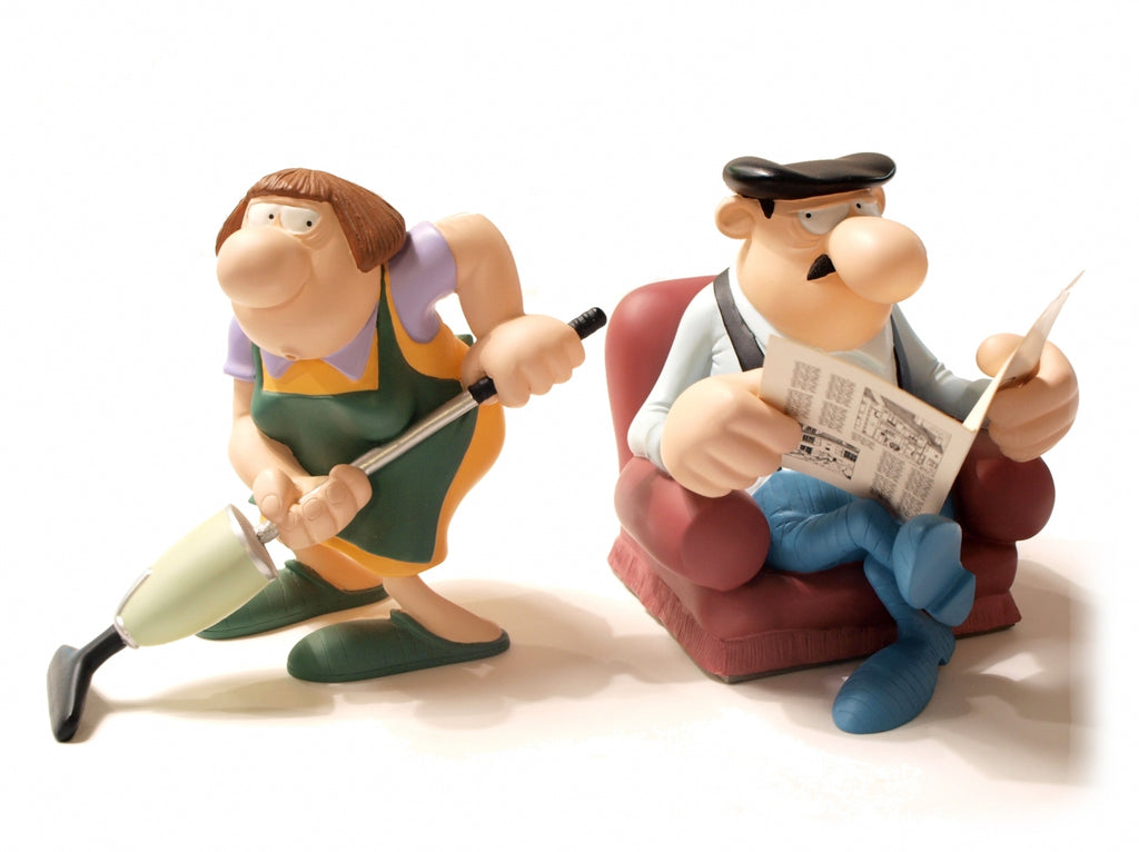 LES BIDOCHON: RAYMONDE & ROBERT - statuettes résine (occasion)