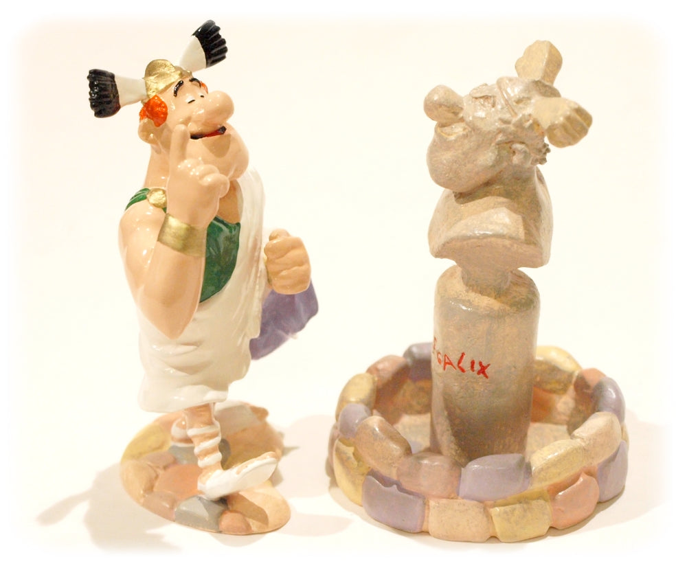 ASTERIX: APLUSBEGALIX DEVANT SON MONUMENT - figurines en métal 9 cm