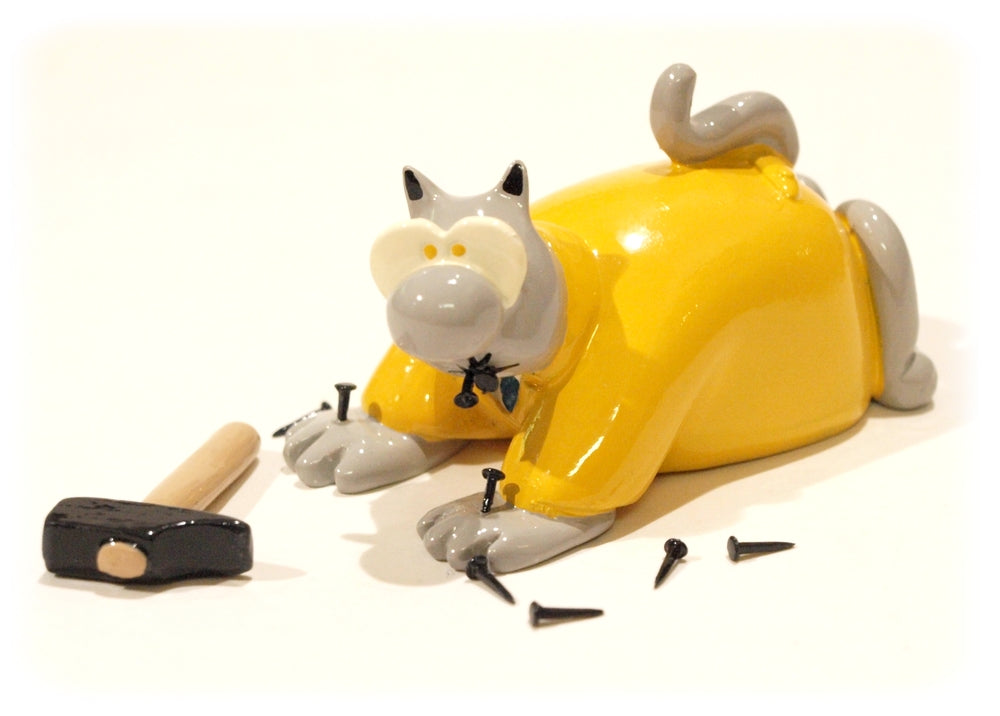 LE CHAT: SE CLOUANT - figurine métal 6.5 cm