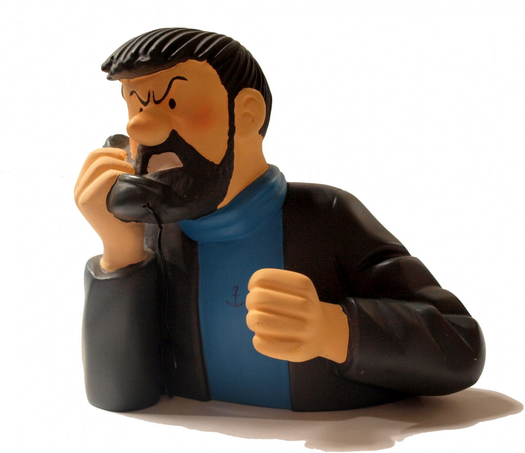 TINTIN: HADDOCK TELEPHONE- buste résine 13.5 cm (occasion)